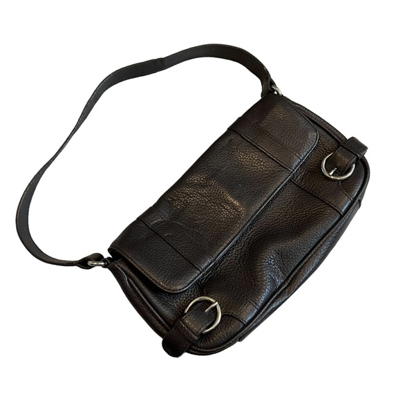 ANNE TAYLOR LOFT Brown Leather Baguette Handbag - Picture 5 of 13